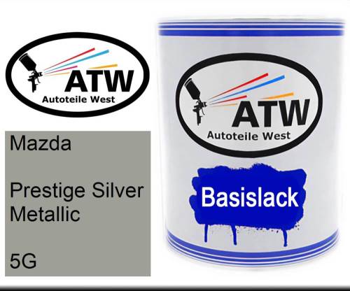 Mazda, Prestige Silver Metallic, 5G: 1L Lackdose, von ATW Autoteile West.